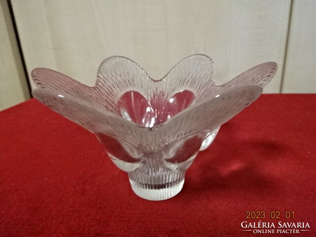 Glass candle holder, flower-shaped, height 7.5 cm. He has! Jokai.