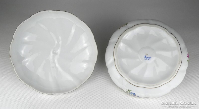 1G259 Nagyméretű háromvirágos Herendi porcelán bonbonier