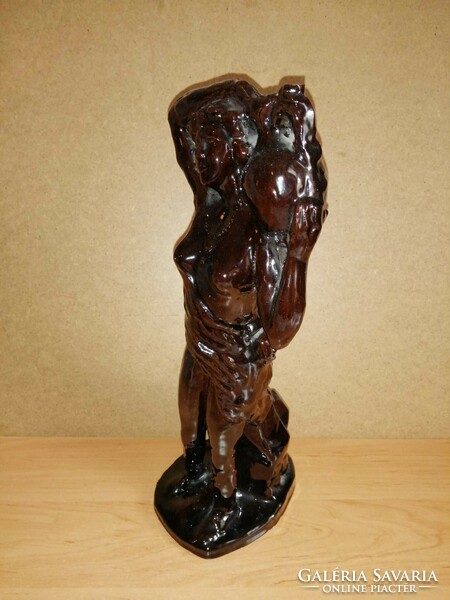Glazed ceramic female half nude figure 36 cm high (b)