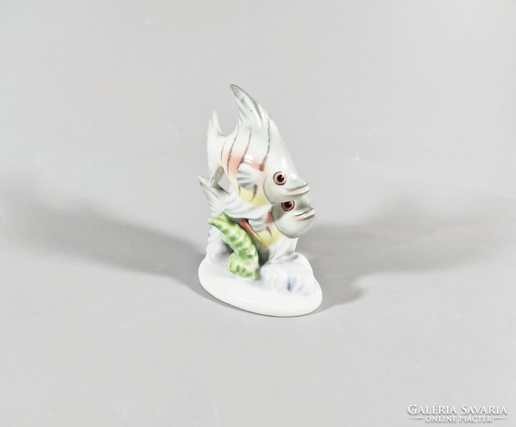 Herendi, pair of sailfish 11 cm., Hand painted porcelain figure, flawless! (I215)