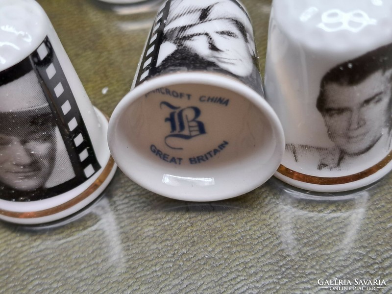 XX. század legnépszerűbb sármos filmcsillagai porcelán gyűszű válogatás Birchcroft fine bone China