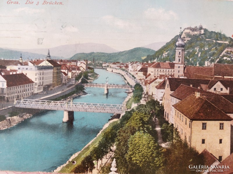 Régi képeslap 1918 levelezőlap Graz