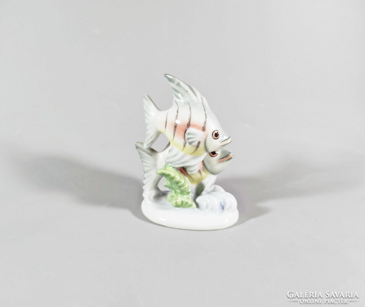 Herendi, pair of sailfish 11 cm., Hand painted porcelain figure, flawless! (I215)