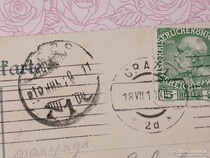 Régi képeslap 1918 levelezőlap Graz