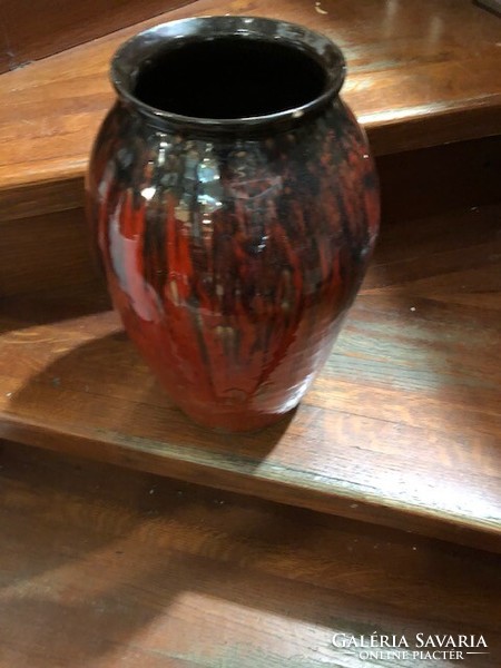 Molnár László csurgatott kerámia vázája, 45 cm-es magasságú ritkaság.