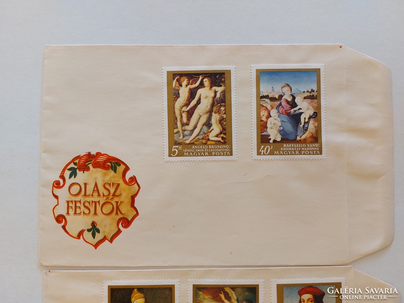 Old stamp envelope with Italian painters 3 pcs