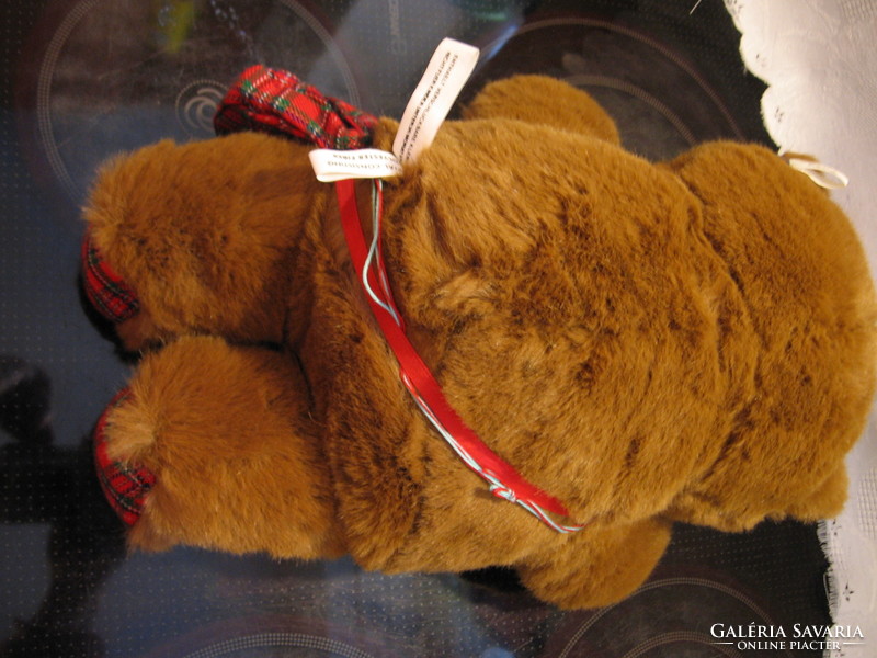 35 cm scottish teddy bear, teddy bear marked, made in indonesia