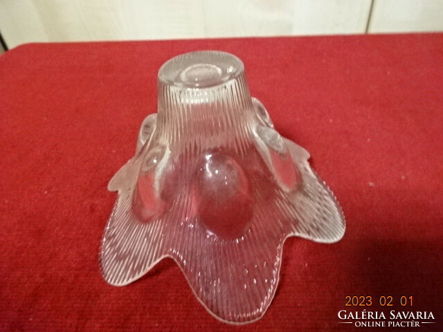 Glass candle holder, flower-shaped, height 7.5 cm. He has! Jokai.