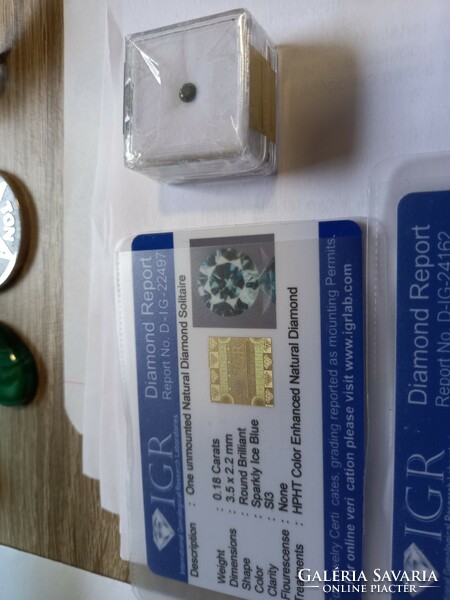 Valódi bevizsgált természetes sötétebb kék gyémánt SI3 0,18 ct! IGR CERTIVEL!!