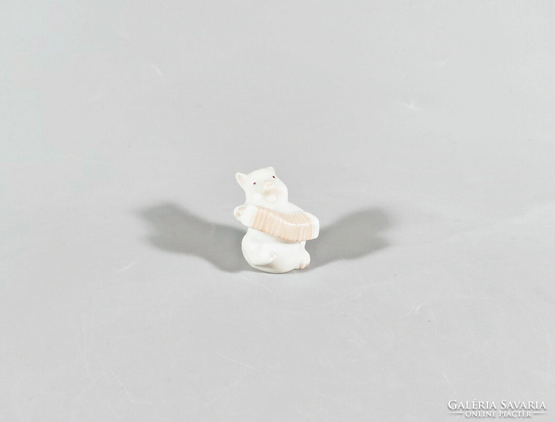 HERENDI, MALAC TANGÓHARMONIKÁVAL, MINIATŰR KÉZZEL FESTETT ANTIK PORCELÁN FIGURA, HIBÁTLAN ! (I212)