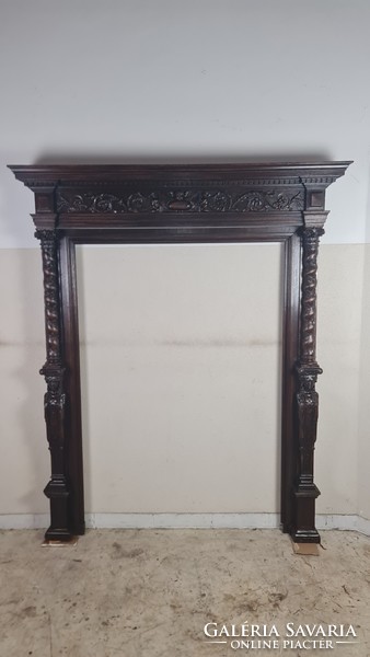 A653 antique richly carved fireplace frame