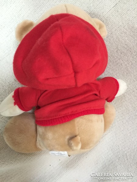 Piros, kapucnis pulcsis világos-drapp maci  Bear Hugs