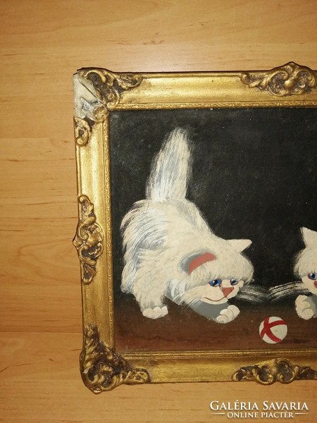 Blondel picture frame cats with painting 30*37 cm