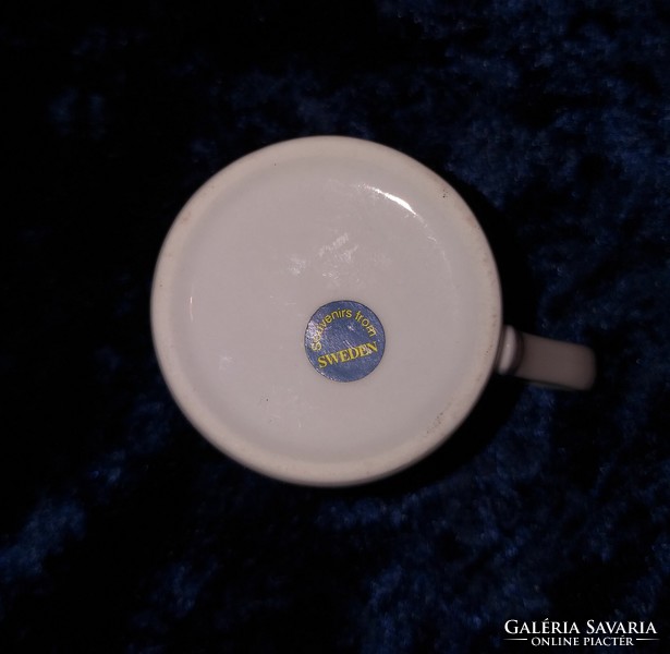 Svéd Stockholm porcelán bögre csésze emléktárgy