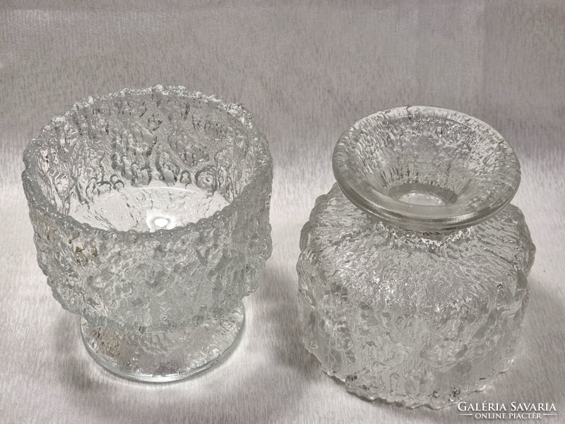 2 tapio wirkkala in one - frosted glass - iittala - Finland - 70s