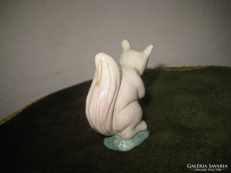 Old ceramic squirrel, marked 8 cm