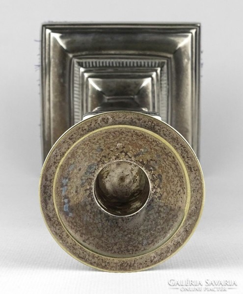 1M193 Régi nagyméretű angol fazonú ezüstözött gyertyatartó 30 cm