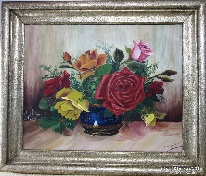 Oil painting still life indicated., 52 X 61 cm, 40 x 50 cm.