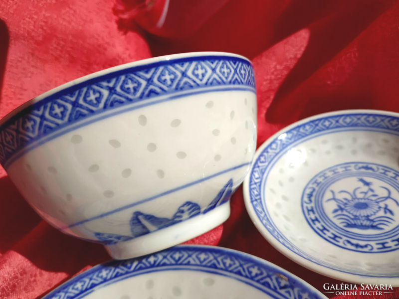 Rice grains, Chinese porcelain breakfast bowl (4 pcs.)