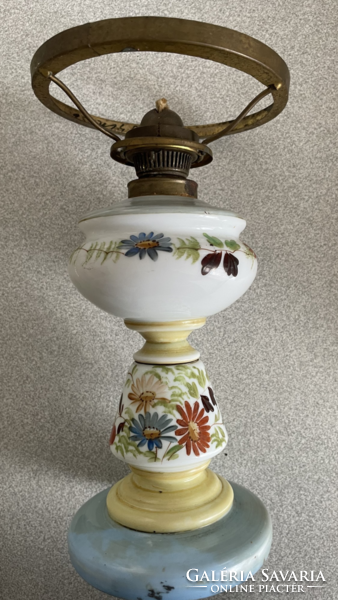 Antique hand painted kerosene lamp