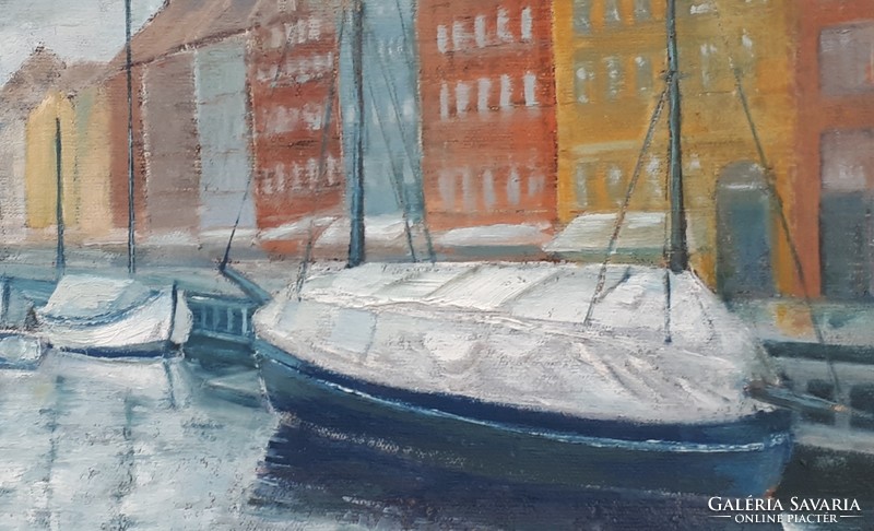 -Port in the Winter- Oil painting