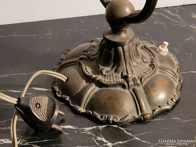 Antique bronze metal table lamp 55cm 1930