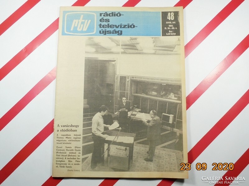 Régi retro rtv - rádió és televízió újság - 1983. 11. 28 - 12.04. - Ajándékba születésnapra