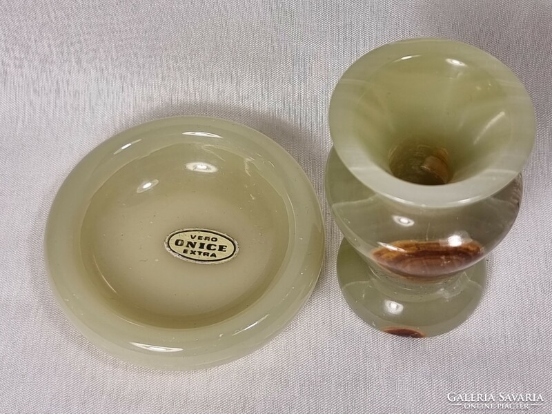 Onyx bowl and vase with vero onice extra mark.