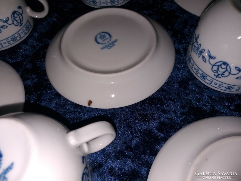 Coffee set Kahla GDR German cobalt painted porcelain six person onion pattern coffee set