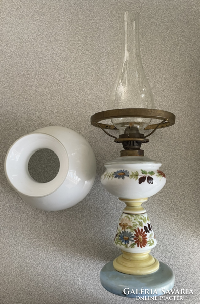 Antique hand painted kerosene lamp