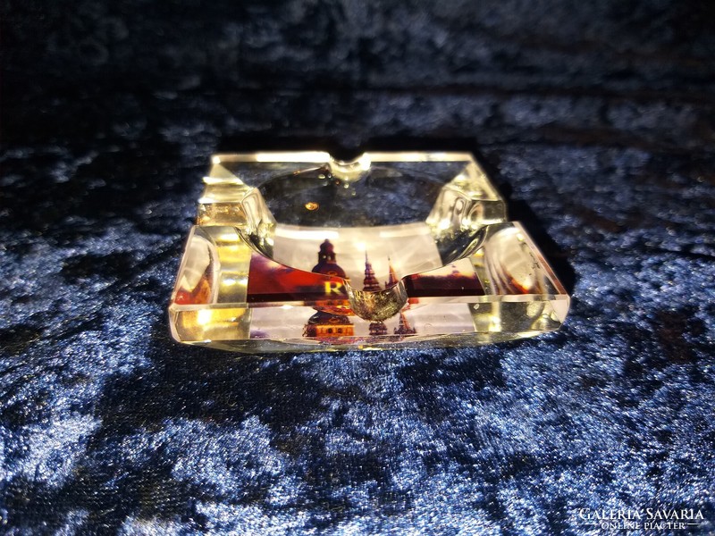 Riga kristály hamutál hamutartó emléktárgy