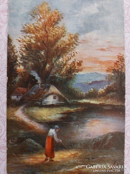 Old postcard postcard landscape