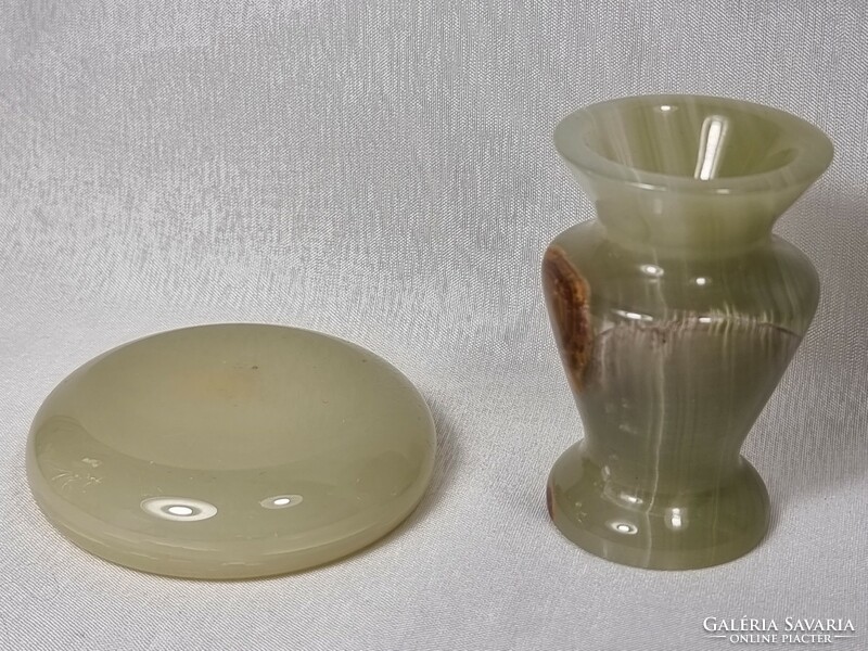Onyx bowl and vase with vero onice extra mark.