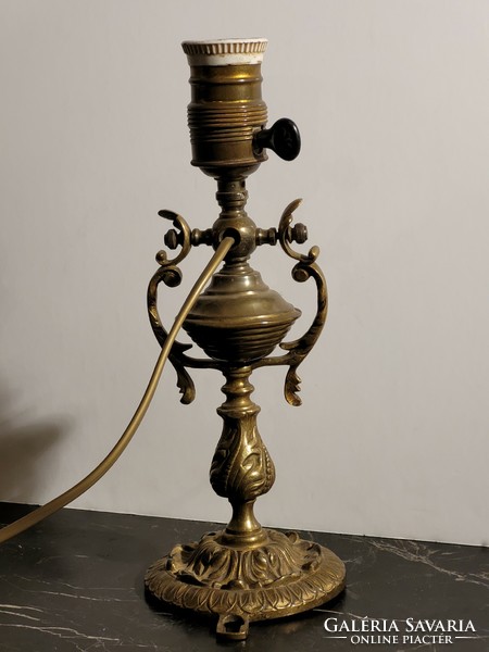 Felújított Antik Réz Hajólámpa 28cm -- Asztali lámpa billenő falikar fém bronz hajó