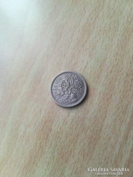 Egyesült Királyság - Anglia 6 Pence 1954