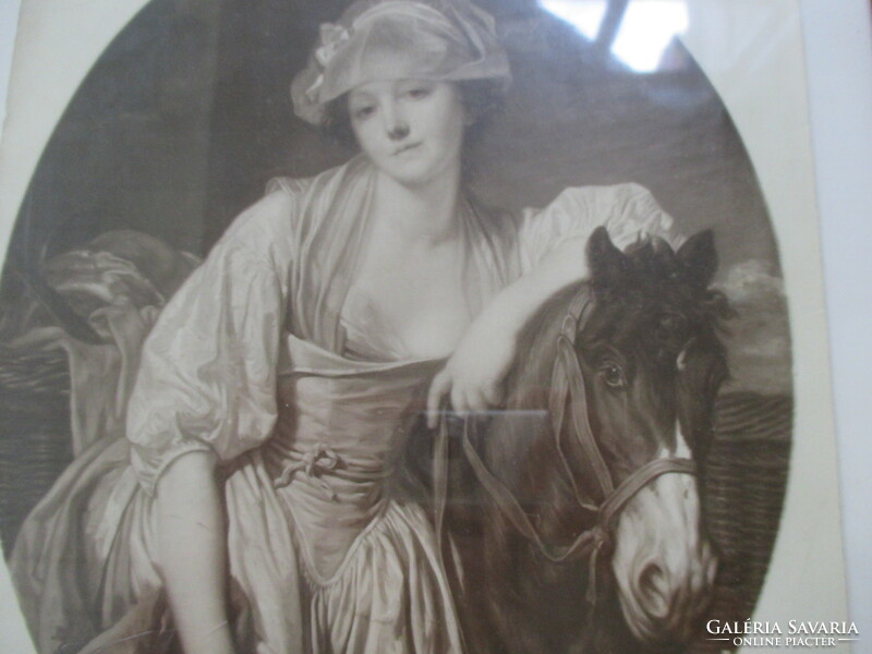 A tejárusnő (La Latiere) J.-B. Greuze festményének antik reprodukciója