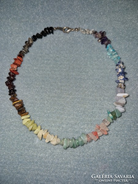 Multi chakra necklace with gemstones splitter - many many handmade jewelry