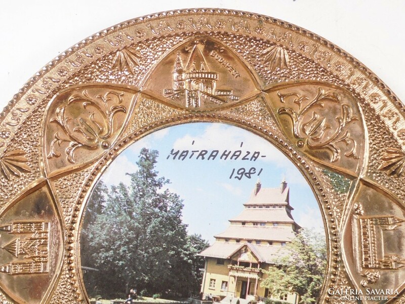 Retro műanyag tál tányér Mátraháza 1981 falra akasztható emlék turista szuvenír