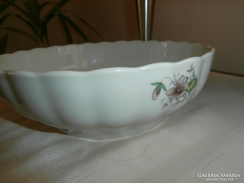 Scotch bowl with violet ruffled edges