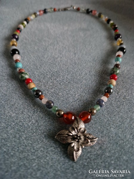 Multi Chakra Necklace with Lots of Gemstones - Lots of Handcrafted Jewelry