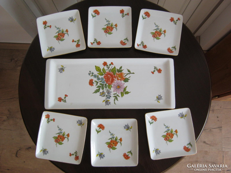 Hollóház porcelain cake or sandwich set for 6 people