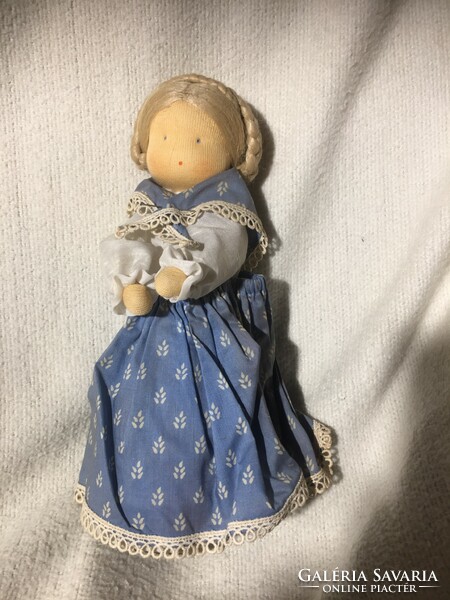 Textilbaba, vintage rongybaba, lány figura