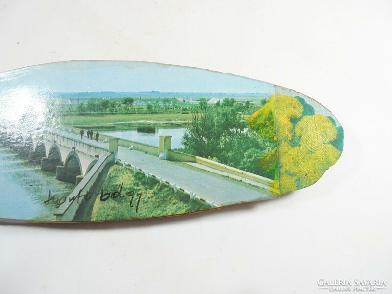 Old retro wall picture hanging on the wall wooden decoupage painted picture - souvenir souvenir hortobágy