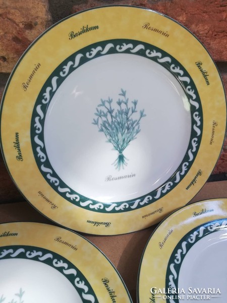 Herb-rosemary-basil flat plate 3 pcs