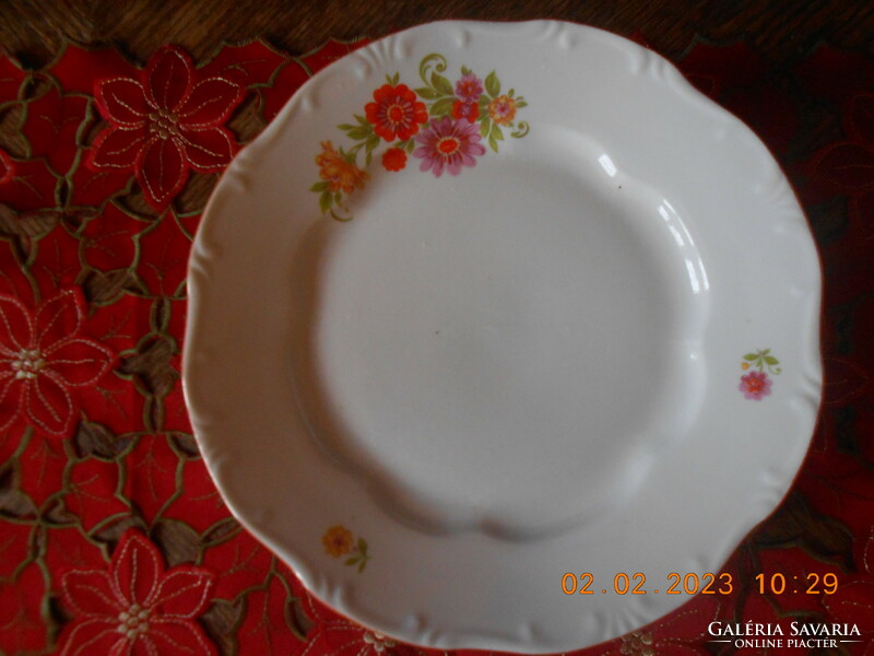 Zsolnay virág mintás lapos tányér, 6 db