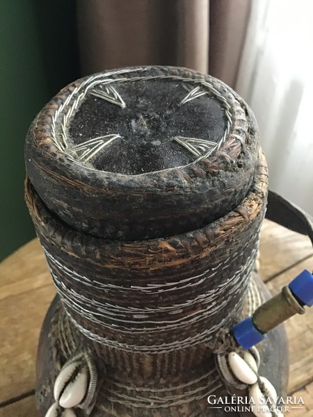 Antique African craft drink holder