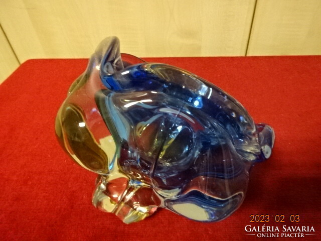 Colored Russian glass centerpiece, height 12 cm. Jokai.