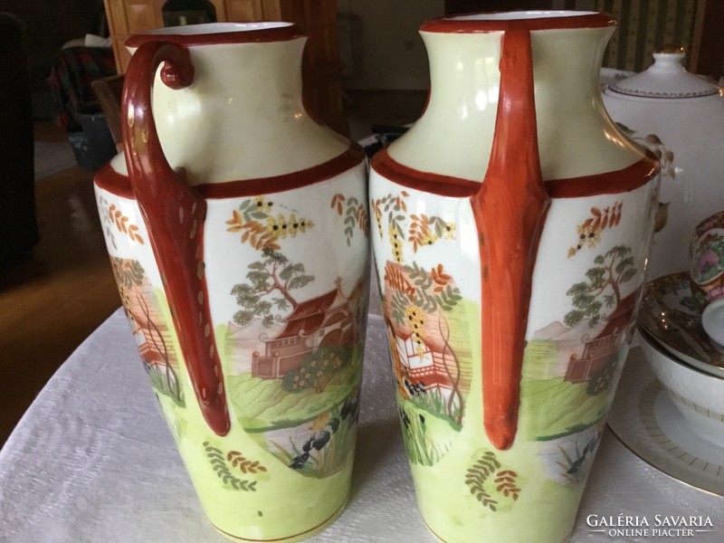 Wonderful vase in pairs, Japanese, geisha, 28 cm