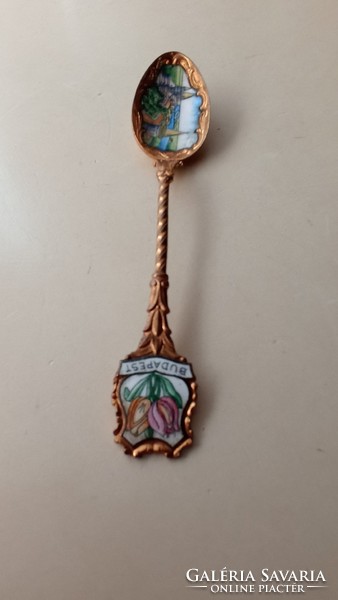 Budaoesti commemorative spoon with porcelain decoration painted with ice