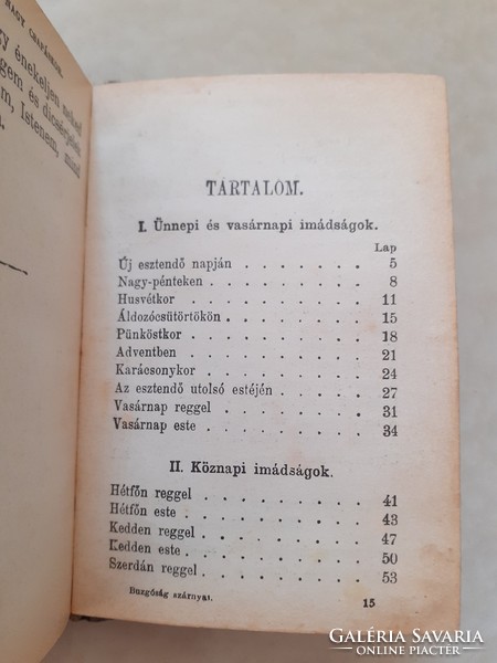 Antik csatos kis imakönyv 1909 régi könyv